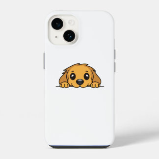 Süßer spähender Golden Retriever Welpe iPhone 14 H Hülle