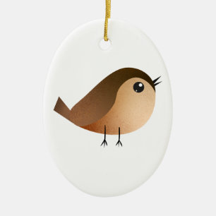 Süßer Spatzen-Vogel-Cartoon Keramik Ornament