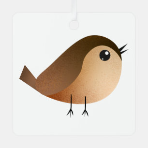 Süßer Spatzen-Vogel-Cartoon Ornament Aus Metall