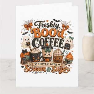 Süßer spooky Geist Kaffeeliebhaber Halloween Karte