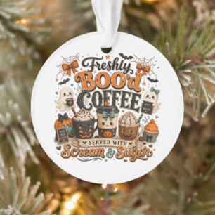 Süßer spooky Geist Kaffeeliebhaber Halloween Ornament