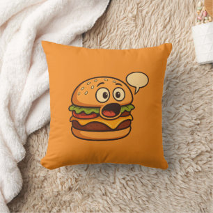 "Süßer sprechender Hamburger-Dekokissen '' Kissen