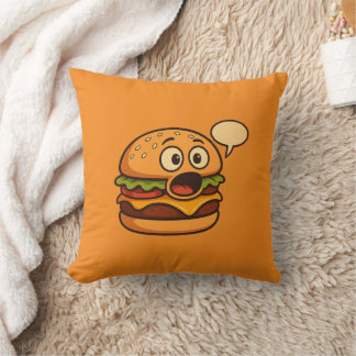 "Süßer sprechender Hamburger-Dekokissen '' Kissen