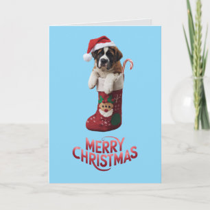 Süßer St. Bernhard-Weihnachten Feiertagskarte
