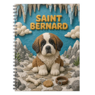 Süßer St. Bernhard Welpe, Baby Hund Notizblock