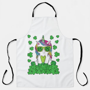 Süßer St. Patricks Day Einhorn Leprechaun Kleeblat Schürze