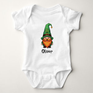 Süßer St. Patrick's Day Glücklicher Leprechaun Gno Baby Strampler