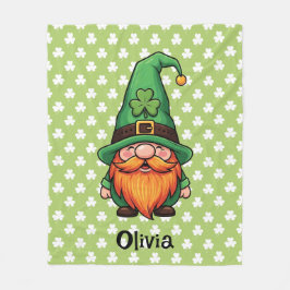 Süßer St. Patrick's Day Glückskobold-Gnom Fleecedecke