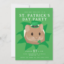 Süßer St. Patrick's Day Hamster, der durch ein Loc