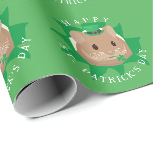 Süßer St. Patrick's Day Hamster, der durch ein Loc Geschenkpapier