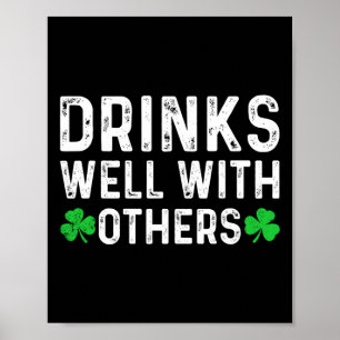 Süßer St. Patricks Day Trinkt Vintage-Getränke gut Poster