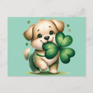 Süßer St. Patrick's Day-Welpe Postkarte