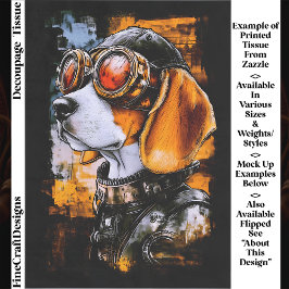 Süßer Steampunk-Beagle-Hund-Aviator EZ1L-Dekoupage Seidenpapier