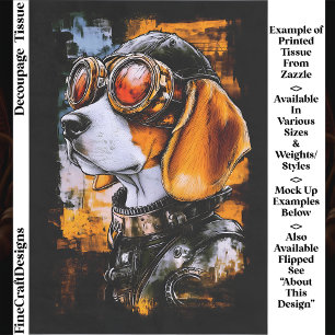 Süßer Steampunk-Beagle-Hund-Aviator EZ1L-Dekoupage Seidenpapier