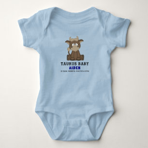 Süßer Stier Stier Blau Junge Baby Strampler