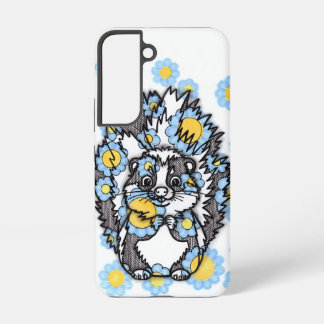 Süßer Stinktier mit blauen Blumen Samsung Galaxy C Hülle