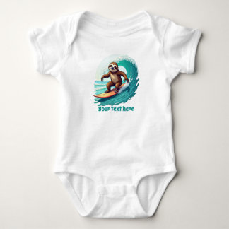 Süßer Strandfaultier Text hinzufügen  Baby Strampler