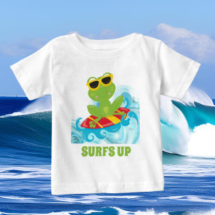 süßer Strandfrosch Text hinzufügen Jungen  Baby T-shirt