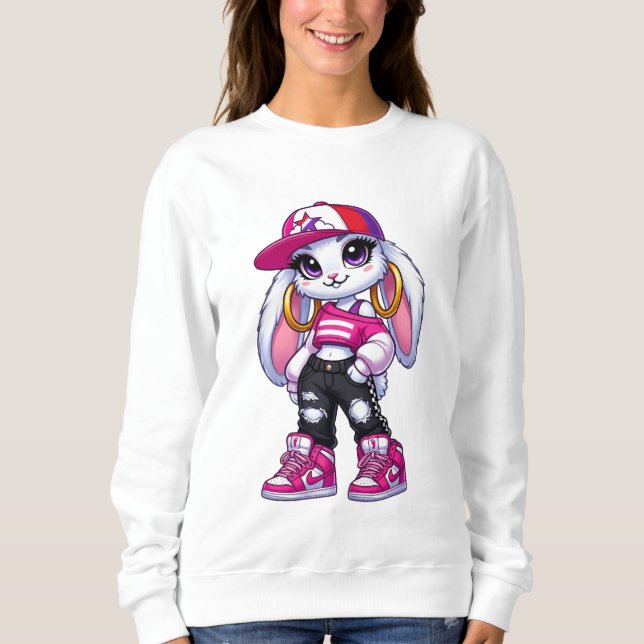 Süßer Streetstyle-Hasen-Pullover 🐰💖✨ | Trendig Sweatshirt (Vorderseite)