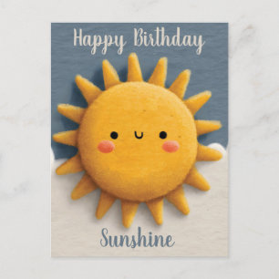 Süßer strukturierter Sonnenschein mit einem lächel Postkarte