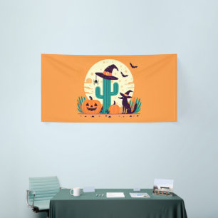Süßer, südwestlicher Halloween-Wüstenkaktus Banner