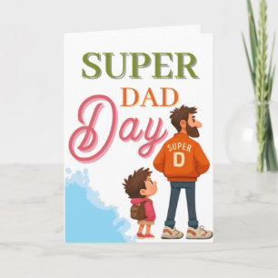 Süßer Superheld Vatertag   Super Papa Gruß Karte