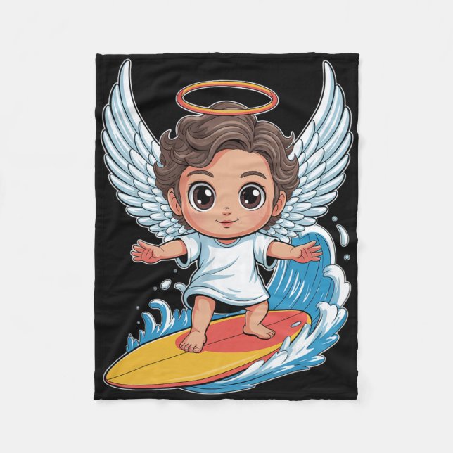 Süßer Surfing Engel Chibi  Fleecedecke (Vorderseite)