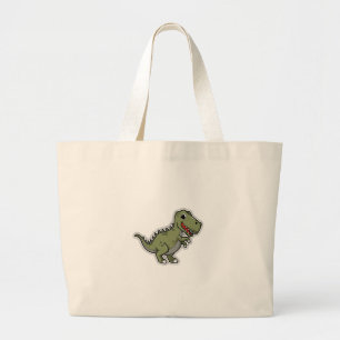 Süßer T-Rex-Dinosaurier-Aufkleber – Lustiger Carto Jumbo Stoffbeutel