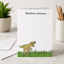Süßer T.rex Dinosaurier Jungen Name Dankeskarte