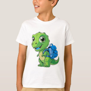 Süßer T-Rex-Dinosaurier-Rucksack Lustige Schule T-Shirt