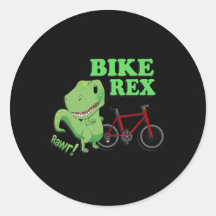 Süßer T-Rex-Mountainbike-Dinosaurier . Mtb-Biking- Runder Aufkleber