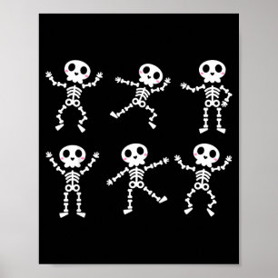 Süßer tanzender Skelett Halloween Jungen Mädchen K Poster
