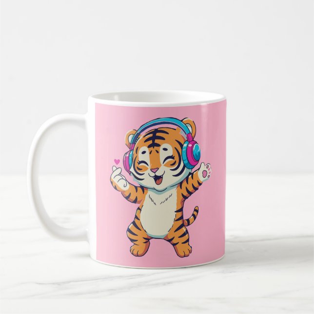 Süßer tanzender Tiger  Kaffeetasse (Links)