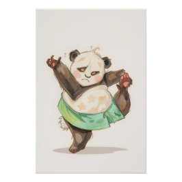 Süßer Tanzpanda-Plakat | Lustige Cartoon-Wandkunst Poster
