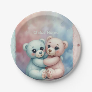 Süßer Teddy-Bär-Baby-Party Pappteller