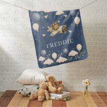 Süßer Teddy-Pilot Himmel Abenteuer Marineblau