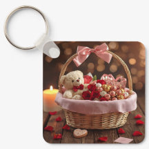 Süßer Teddy-Rosen-Korb Romantisches Valentins-Herz