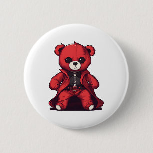 Süßer Teddy roter Junge Button
