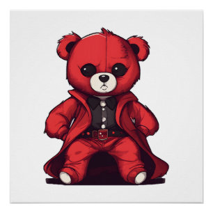 Süßer Teddy roter Junge Poster