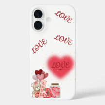 Süßer Teddy und funkelndes Herz Valentinstag-Handy