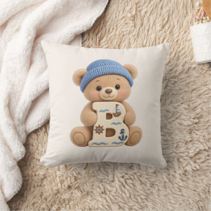Süßer Teddybär Anfangsbuchstabe B Baby-Junge-Kisse Kissen