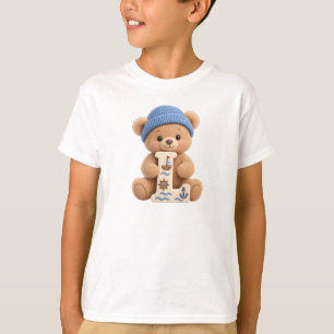 Süßer Teddybär Anfangsbuchstabe L Segler-Jungen-T- T-Shirt