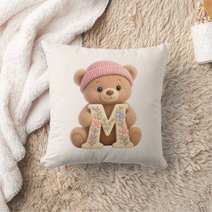 Süßer Teddybär Anfangsbuchstabe M Baby Mädchen Wur Kissen