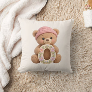 Süßer Teddybär Anfangsbuchstabe O Baby Mädchen Wur Kissen