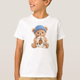 Süßer Teddybär Anfangsbuchstabe Q Segler-Jungen-T- T-Shirt