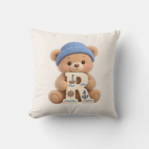 Süßer Teddybär Anfangsbuchstabe R Baby Junge Wurf Kissen