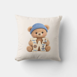 Süßer Teddybär Anfangsbuchstabe W Baby Jungen Kiss Kissen