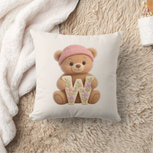 Süßer Teddybär Anfangsbuchstabe W Baby Mädchen Wur Kissen