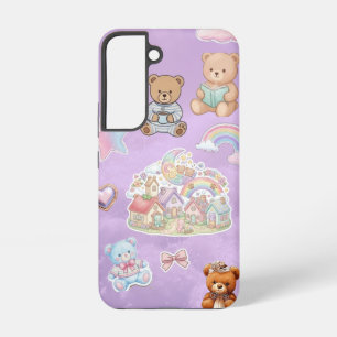 Süßer Teddybär-Ästhetik-Pastell-Lila Samsung Galaxy Hülle