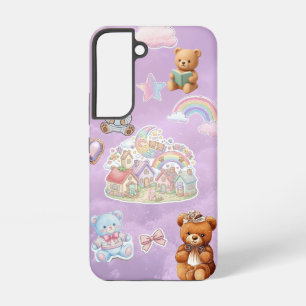 Süßer Teddybär-Ästhetik-Pastell-Lila  Samsung Galaxy Hülle